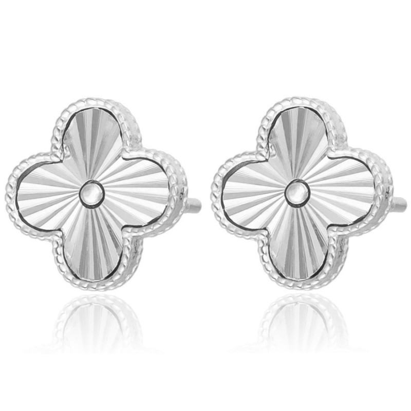 Ezüst fülbevaló - négylevelű lóhere | Argento-ekszer.hu