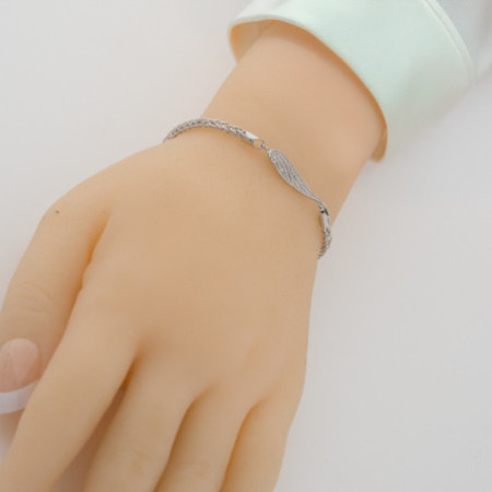 Ezüst karkötő - angyalszárny, átlátszó kerek cirkóniák | Argento-ekszer.hu