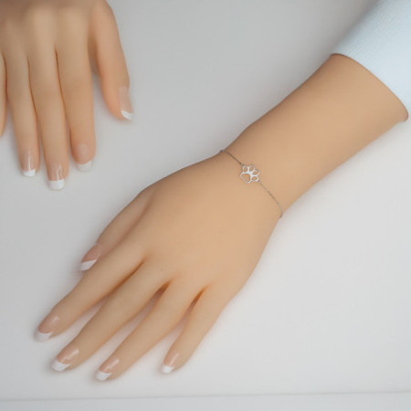 Ezüst karkötő - mancs, Rolo minta, hossza 16 - 19 cm | Argento-ekszer.hu