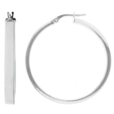 Ezüst karika fülbevaló - átmérője 34 mm | Argento-ekszer.hu