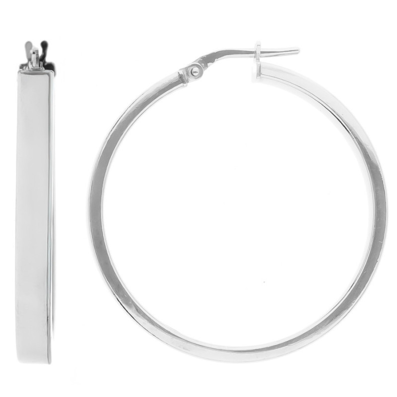 Ezüst karika fülbevaló - átmérője 34 mm | Argento-ekszer.hu