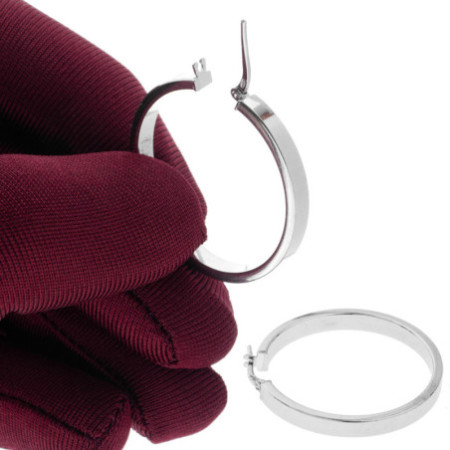 Ezüst karika fülbevaló - átmérője 34 mm | Argento-ekszer.hu