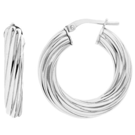 Ezüst karika fülbevaló - átmérője 24 mm | Argento-ekszer.hu