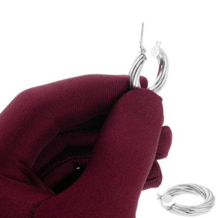 Ezüst karika fülbevaló - átmérője 24 mm | Argento-ekszer.hu