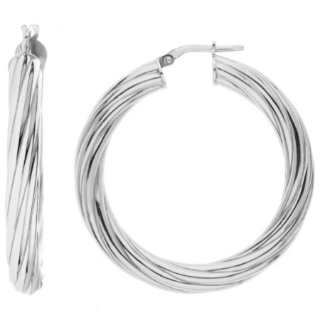 Ezüst karika fülbevaló - átmérője 39 mm | Argento-ekszer.hu