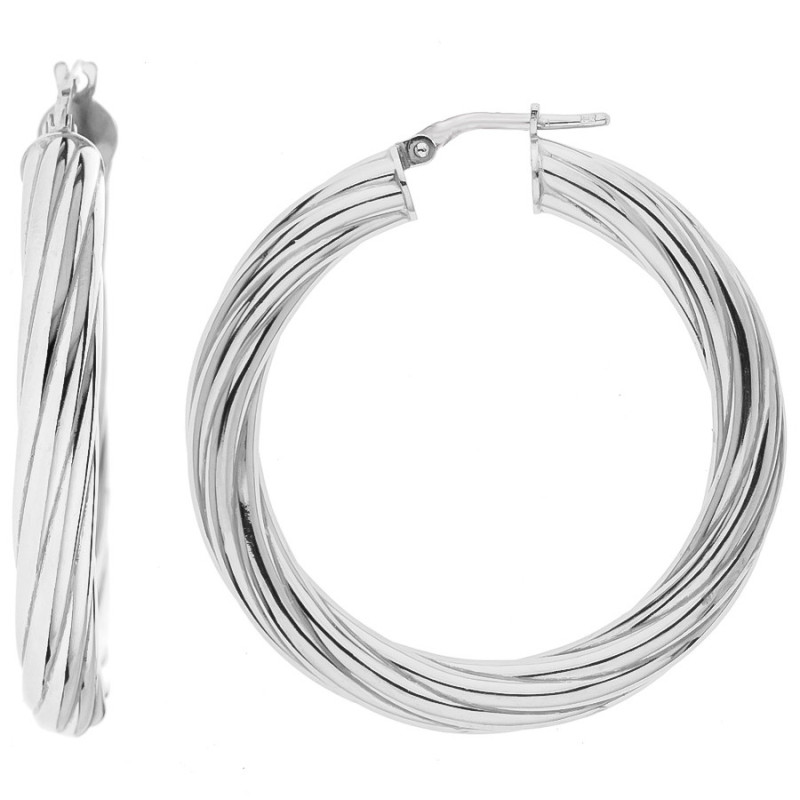 Ezüst karika fülbevaló - átmérője 39 mm | Argento-ekszer.hu