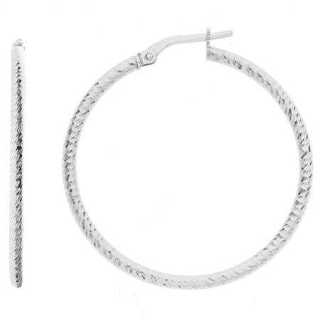 Ezüst karika fülbevaló - átmérője 35 mm | Argento-ekszer.hu