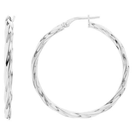 Ezüst karika fülbevaló - átmérője 35 mm | Argento-ekszer.hu