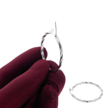 Ezüst karika fülbevaló - átmérője 35 mm | Argento-ekszer.hu