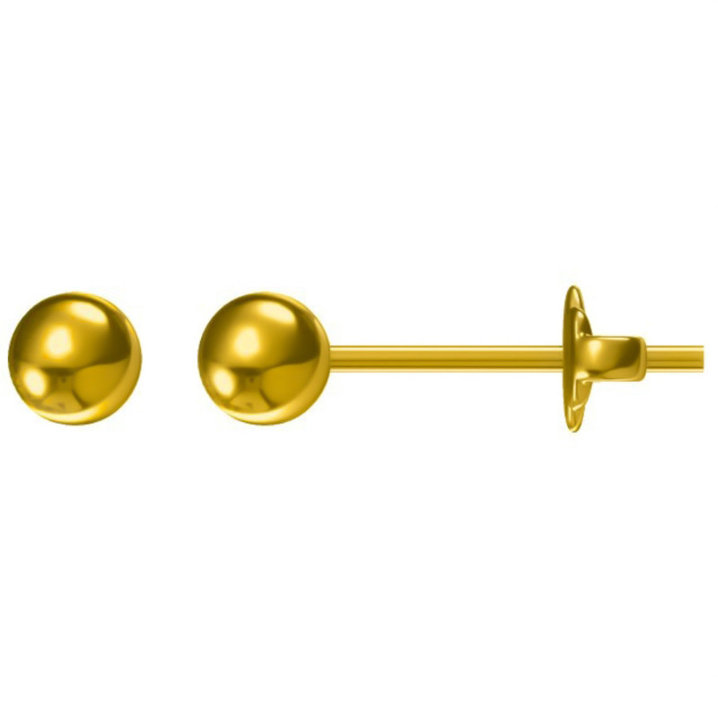 Aranyozott ezüst fülbevaló - golyók | Argento-ekszer.hu