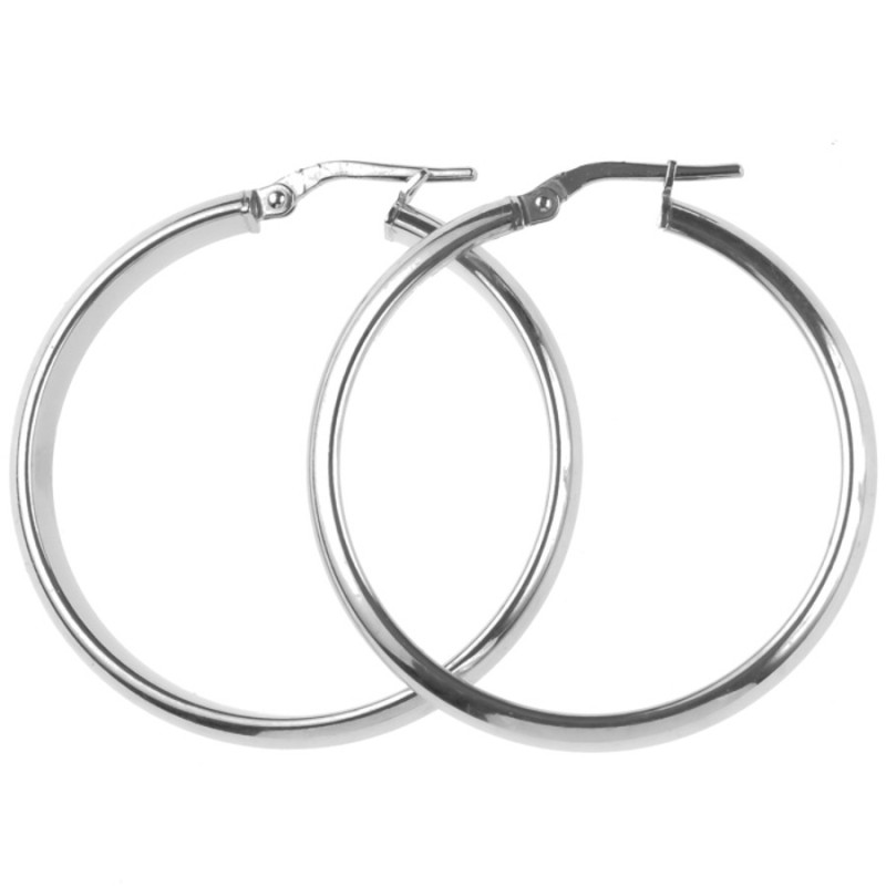 Ezüst karika fülbevaló - átmérője 34 mm | Argento-ekszer.hu