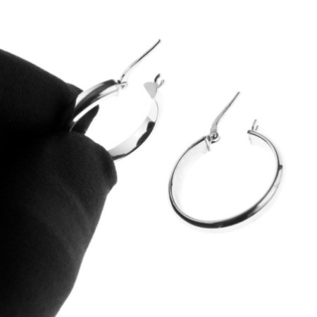 Ezüst karika fülbevaló - átmérője 24 mm | Argento-ekszer.hu