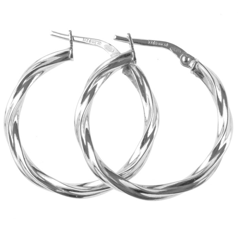 Ezüst karika fülbevaló - átmérője 25 mm | Argento-ekszer.hu