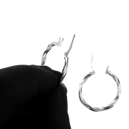 Ezüst karika fülbevaló - átmérője 25 mm | Argento-ekszer.hu