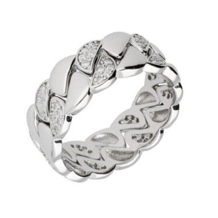 Ezüst gyűrű - átlátszó kerek cirkóniák | Argento-ekszer.hu