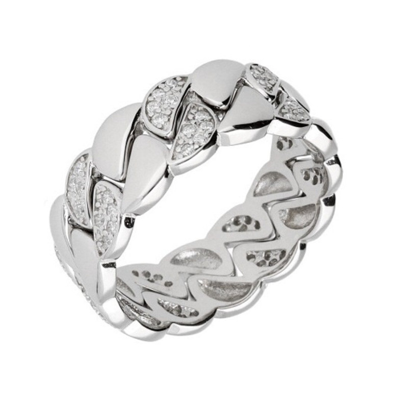 Ezüst gyűrű - átlátszó kerek cirkóniák | Argento-ekszer.hu