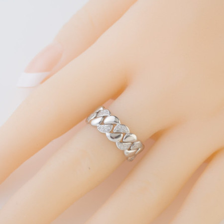 Ezüst gyűrű - átlátszó kerek cirkóniák | Argento-ekszer.hu