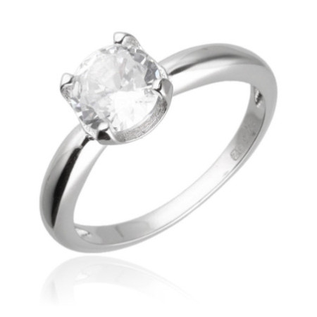 Ezüst gyűrű - átlátszó kerek cirkónia | Argento-ekszer.hu