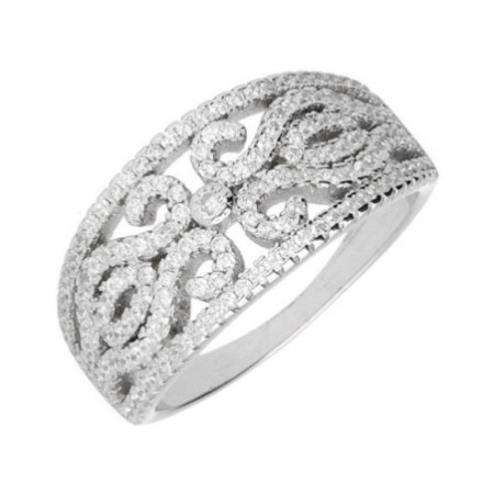 Ezüst gyűrű - átlátszó kerek cirkóniák | Argento-ekszer.hu