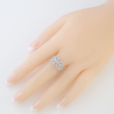 Ezüst gyűrű - átlátszó kerek cirkóniák | Argento-ekszer.hu