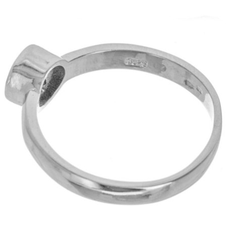 Ezüst gyűrű - fekete kerek cirkónia | Argento-ekszer.hu