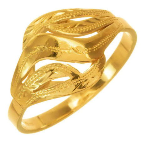 Aranyozott ezüst gyűrű - kézi gravírozással | Argento-ekszer.hu