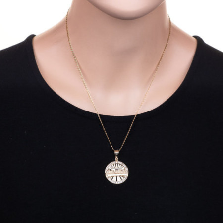 Arany medál - Utolsó vacsora, átlátszó kerek cirkóniák | Argento-ekszer.hu