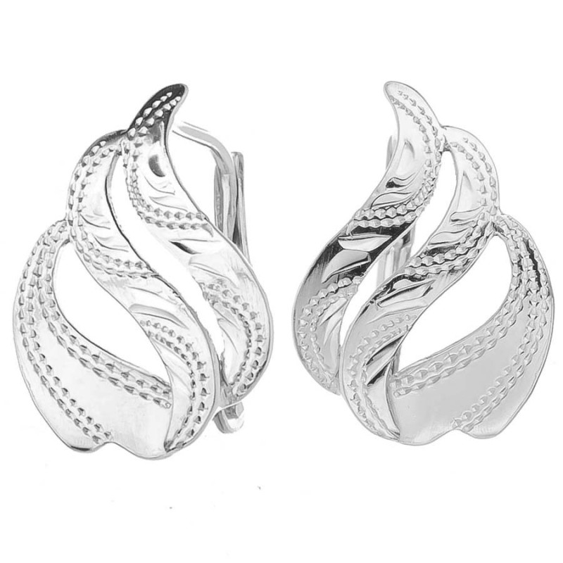 Ezüst fülbevaló - kézi gravírozással | Argento-ekszer.hu