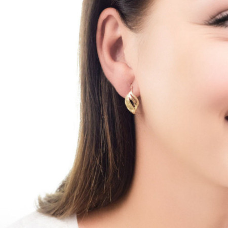 Aranyozott ezüst fülbevaló - kézi gravírozással | Argento-ekszer.hu