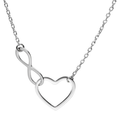 Ezüst nyaklánc - szív, végtelen, hossza 43 - 46 cm | Argento-ekszer.hu