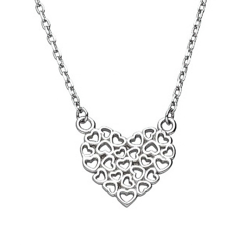 Ezüst nyaklánc - szív, hossza 43 - 46 cm | Argento-ekszer.hu