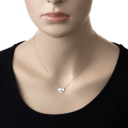 Ezüst nyaklánc - szív, EKG, hossza 43 - 46 cm | Argento-ekszer.hu