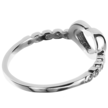 Ezüst gyűrű - szív, átlátszó kerek cirkóniák | Argento-ekszer.hu