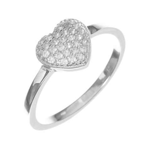 Ezüst gyűrű - szív, átlátszó kerek cirkóniák | Argento-ekszer.hu