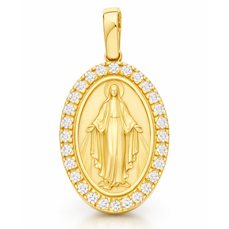 Arany medál Csodás érem - átlátszó kerek cirkóniák | Argento-ekszer.hu