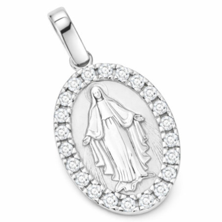 Fehérarany medál Csodás érem - átlátszó kerek cirkóniák | Argento-ekszer.hu