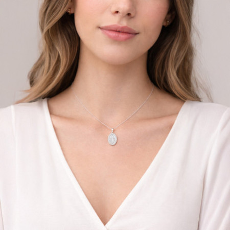 Fehérarany medál Csodás érem - átlátszó kerek cirkóniák | Argento-ekszer.hu