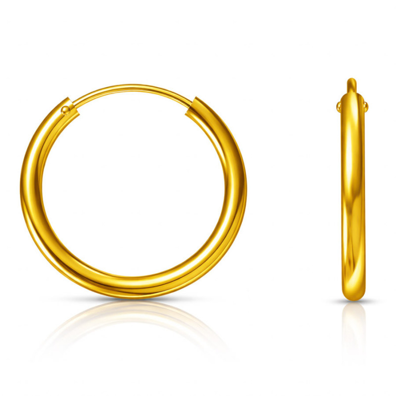 Aranyozott ezüst karika fülbevaló - kicsi karikák, átmérője 18 mm | Argento-ekszer.hu