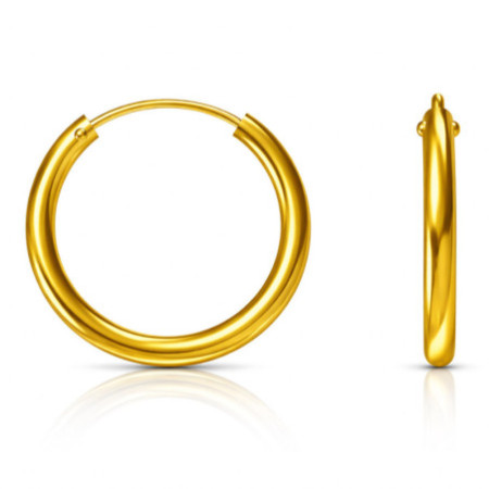 Aranyozott ezüst karika fülbevaló - kicsi karikák, átmérője 12 mm | Argento-ekszer.hu