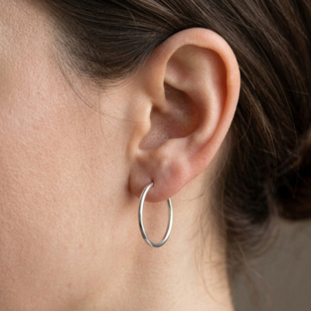 Ezüst karika fülbevaló - kicsi karikák, átmérője 20 mm | Argento-ekszer.hu