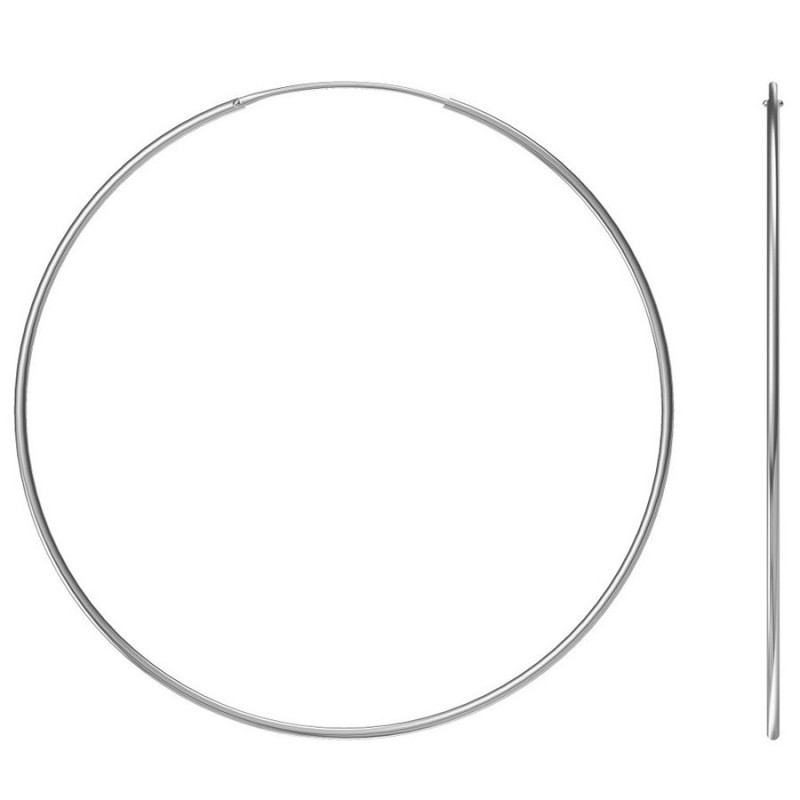 Ezüst karika fülbevaló - átmérője 80 mm | Argento-ekszer.hu
