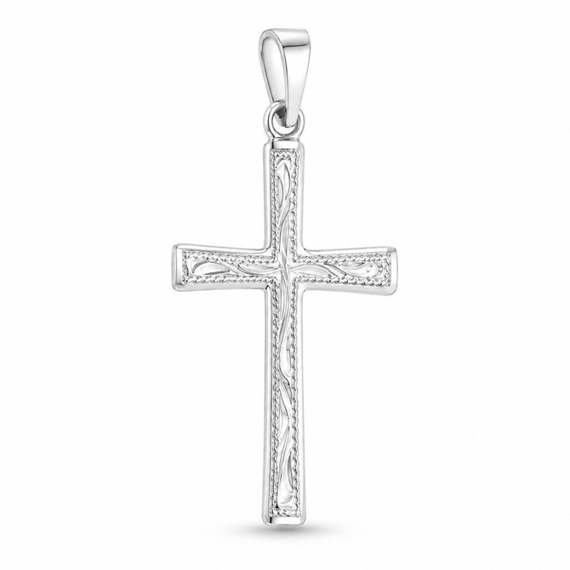 Ezüst medál - kereszt, kézi gravírozással | Argento-ekszer.hu