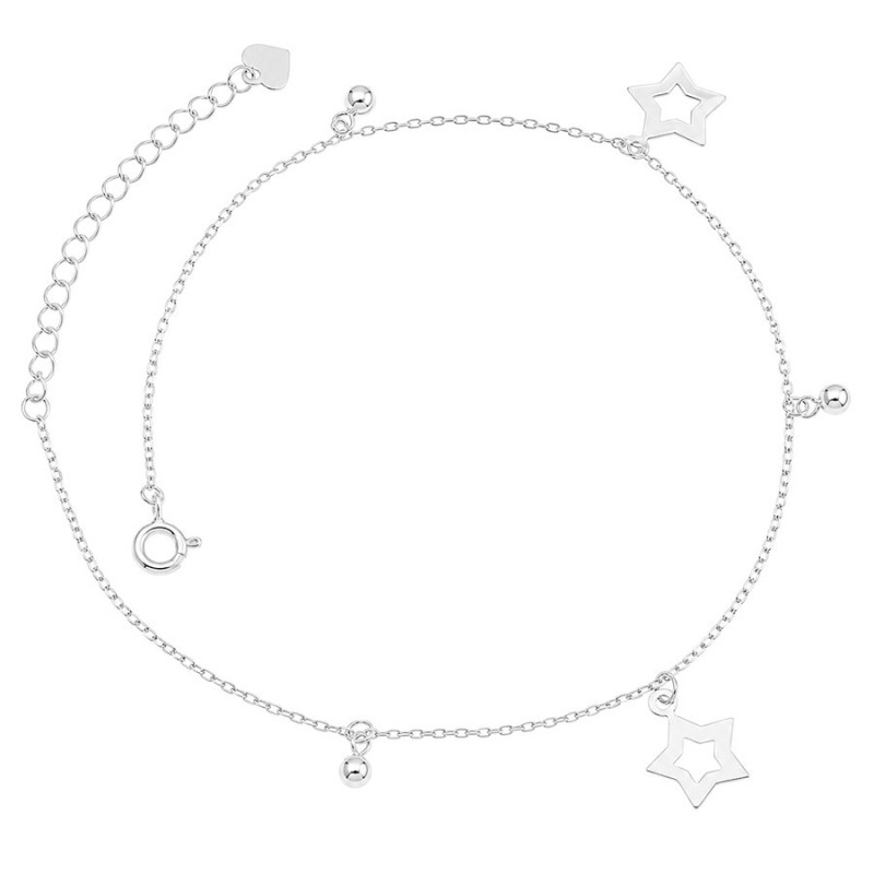 Ezüst bokalánc - csillagok, hossza 22 - 26 cm | Argento-ekszer.hu