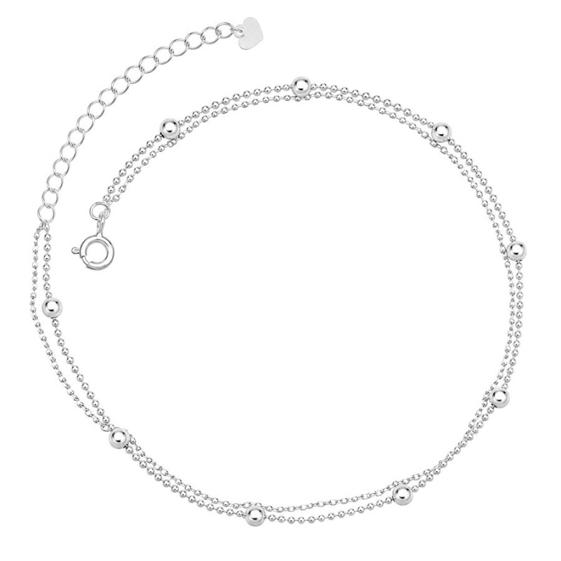 Ezüst bokalánc - golyók, hossza 22 - 26 cm | Argento-ekszer.hu
