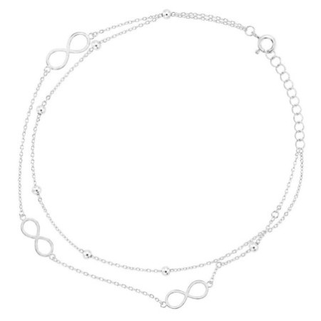 Ezüst bokalánc - végtelen, golyók, hossza 22 - 26 cm | Argento-ekszer.hu