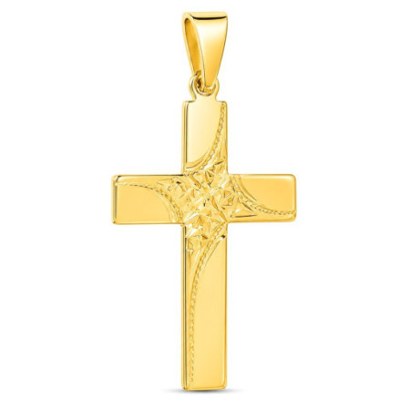 Aranyozott ezüst medál - kereszt, kézi gravírozással | Argento-ekszer.hu