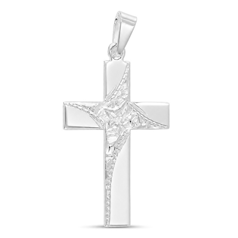 Ezüst medál - kereszt, kézi gravírozással | Argento-ekszer.hu