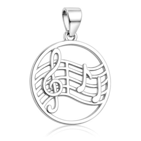 Ezüst medál - hegedűkulcs, hangjegy | Argento-ekszer.hu