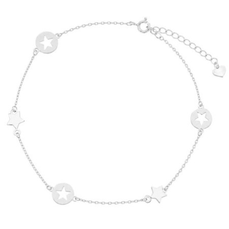 Ezüst bokalánc - csillagok, hossza 22 - 26 cm | Argento-ekszer.hu