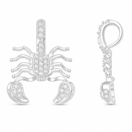 Ezüst medál - skorpió, átlátszó kerek cirkóniák | Argento-ekszer.hu